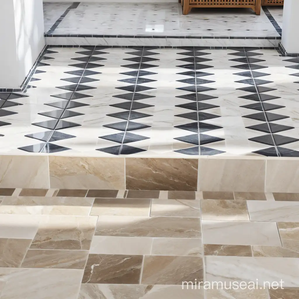 using this exact pattern can you generate a picture looking at these tiles from above to reflect marble tiles

