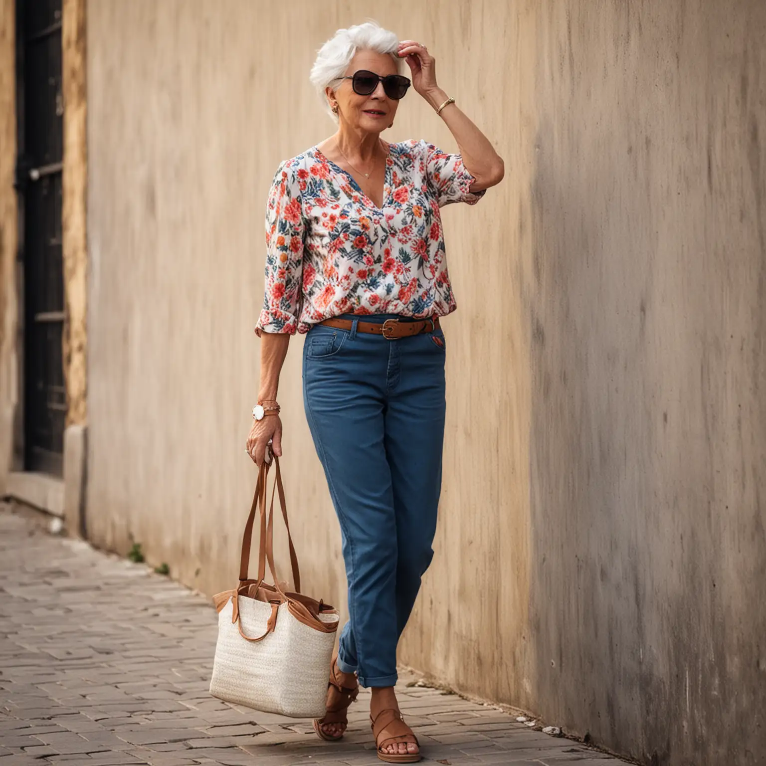 trendy summer outfit for women over 50 years of age