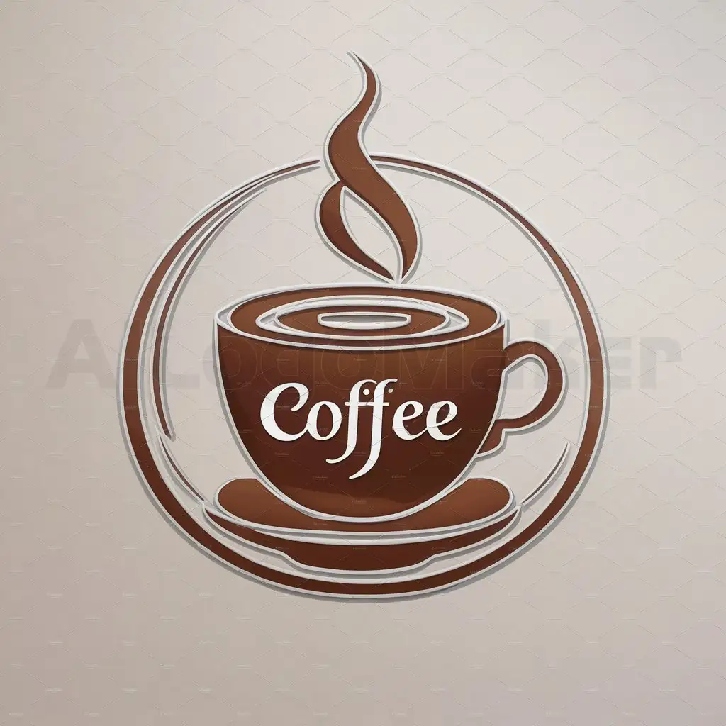 a logo design,with the text "It", main symbol:A cup of coffee with steam rising and a brand name written in the middle of the cup and a circle drawn around the logo,Moderate,clear background
