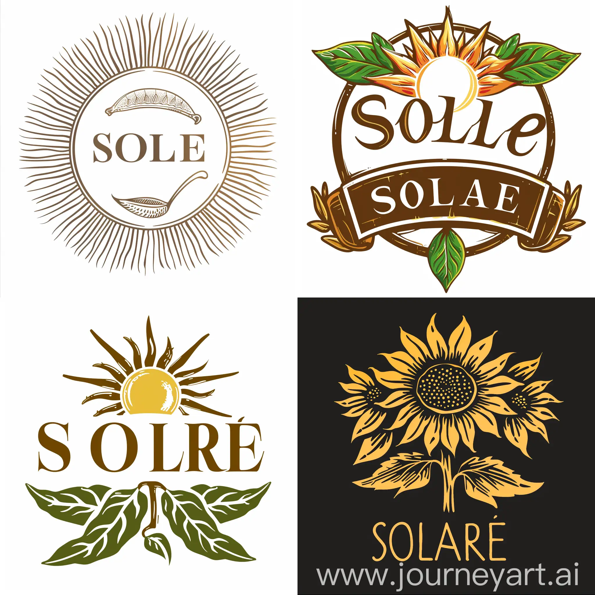 logo for resturant called "solare" italian sunshine on a plate
