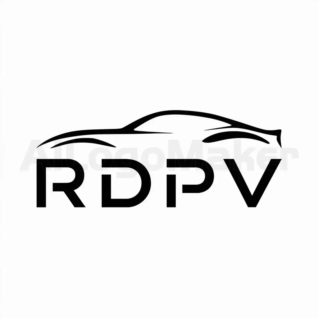 a logo design,with the text "RDPV", main symbol:car,Moderate,be used in Automotive industry,clear background