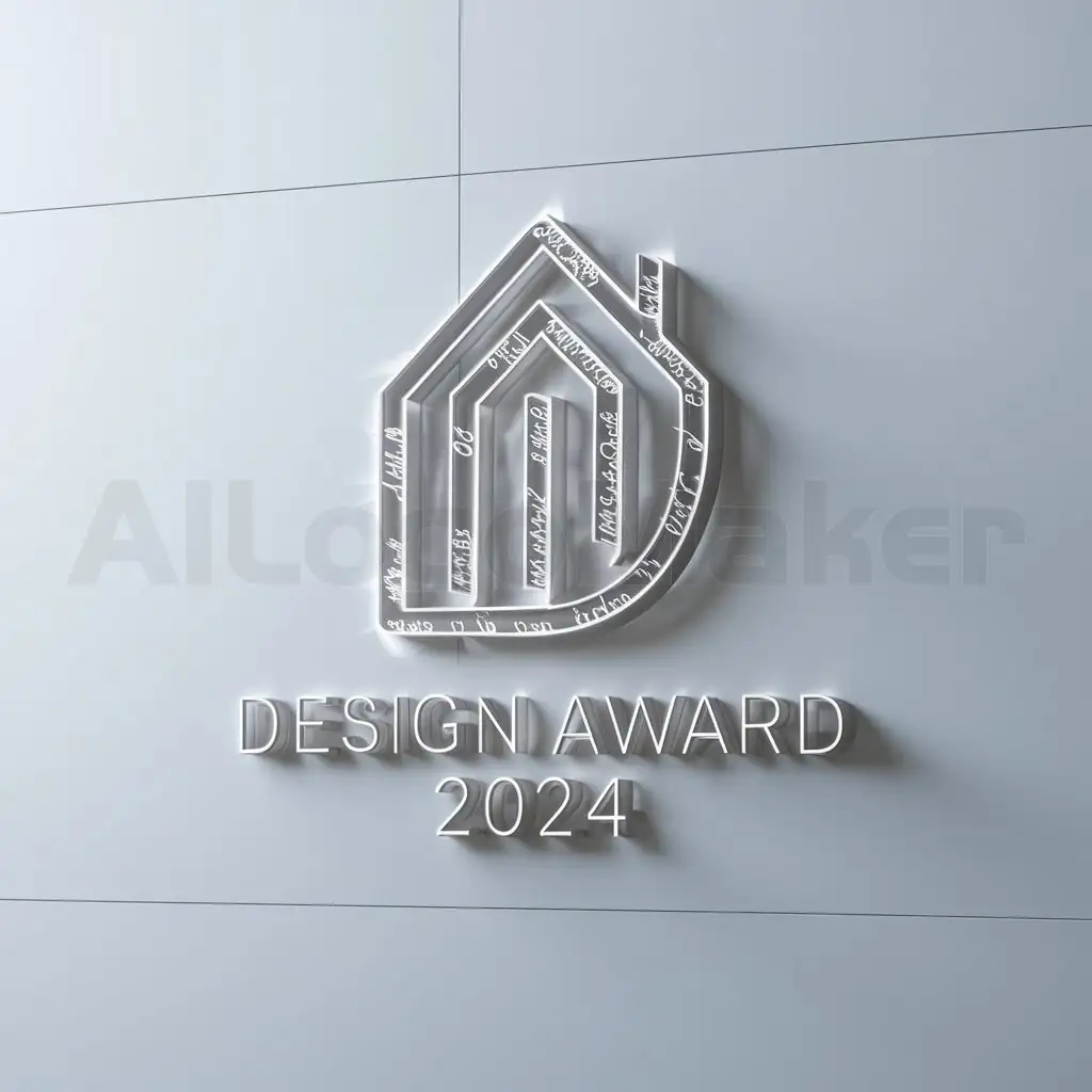 a logo design,with the text "DESIGN AWARD 2024", main symbol:house/floor plan/handwritten,complex,clear background