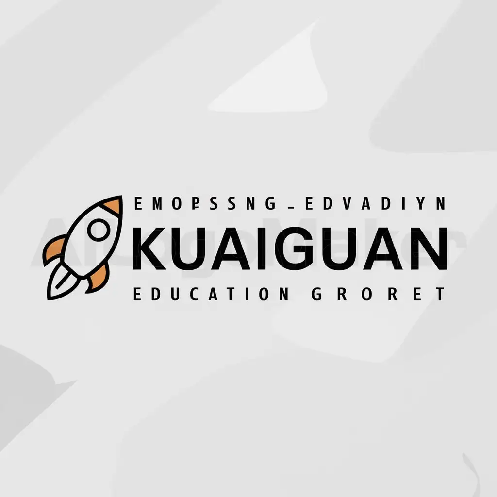 a logo design,with the text "kuaiguan", main symbol:rocket,Moderate,be used in Education industry,clear background