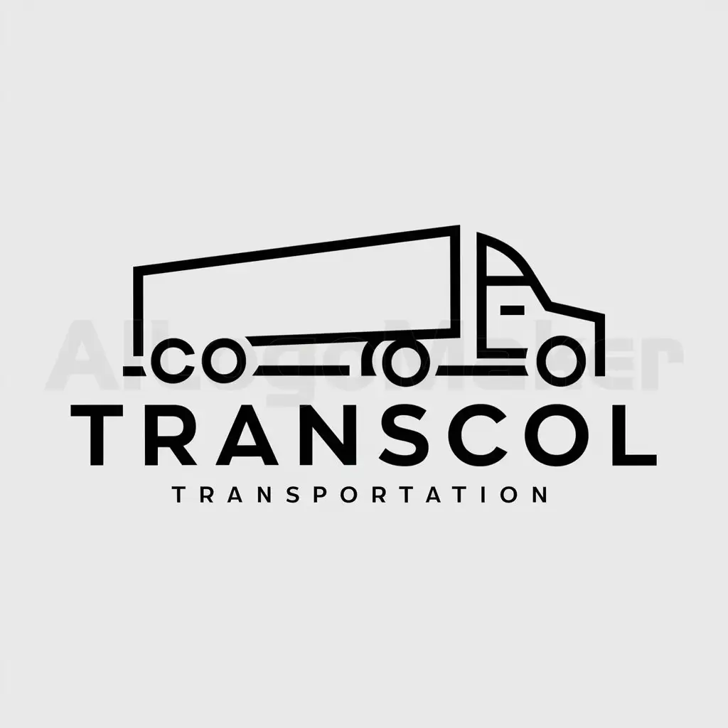 a logo design,with the text "TRANSCOL", main symbol:tractocamion,Minimalistic,clear background