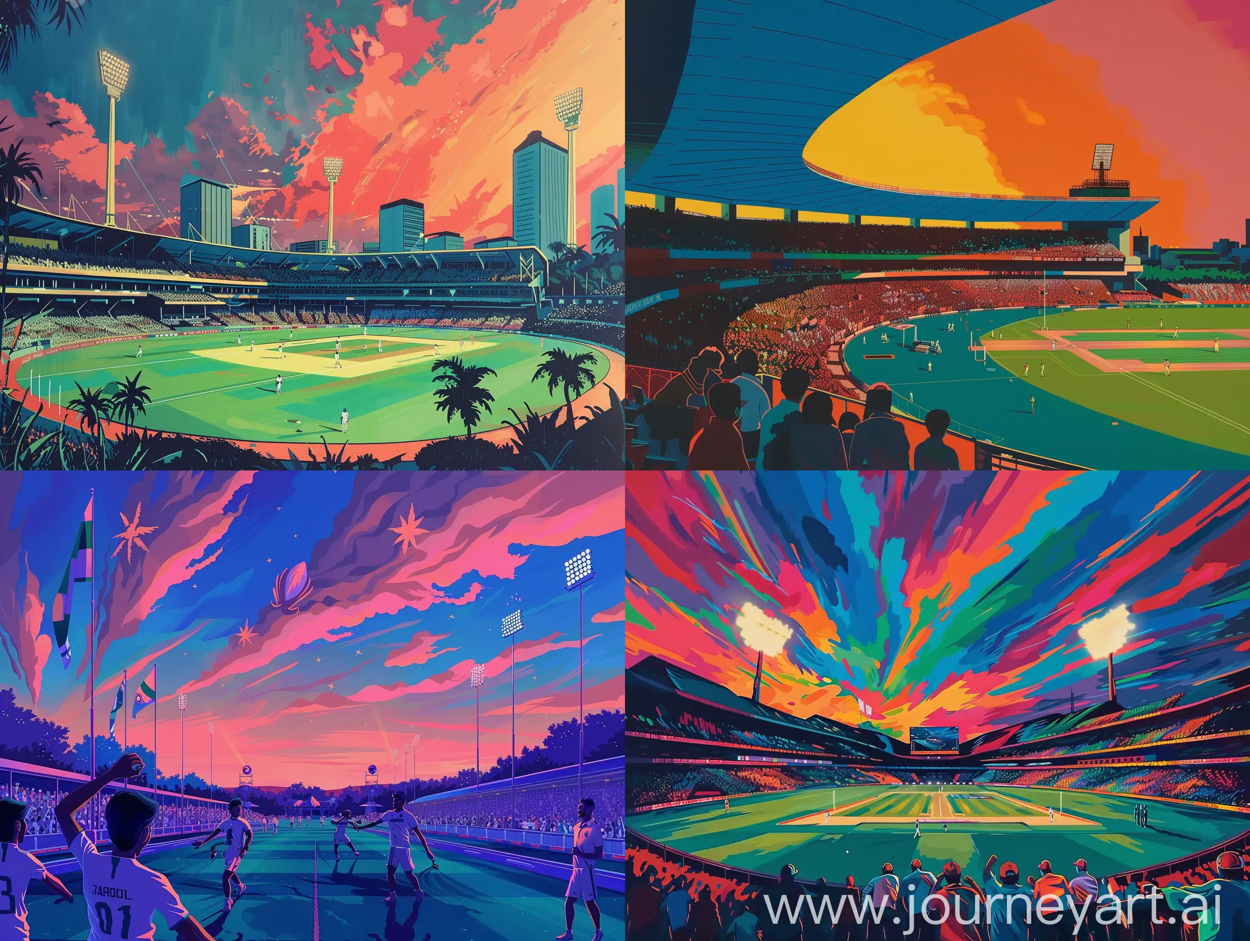 Team india winning the t20 world cup in evening, hiroshi nagai aesthetic, breathtaking surreal visualization