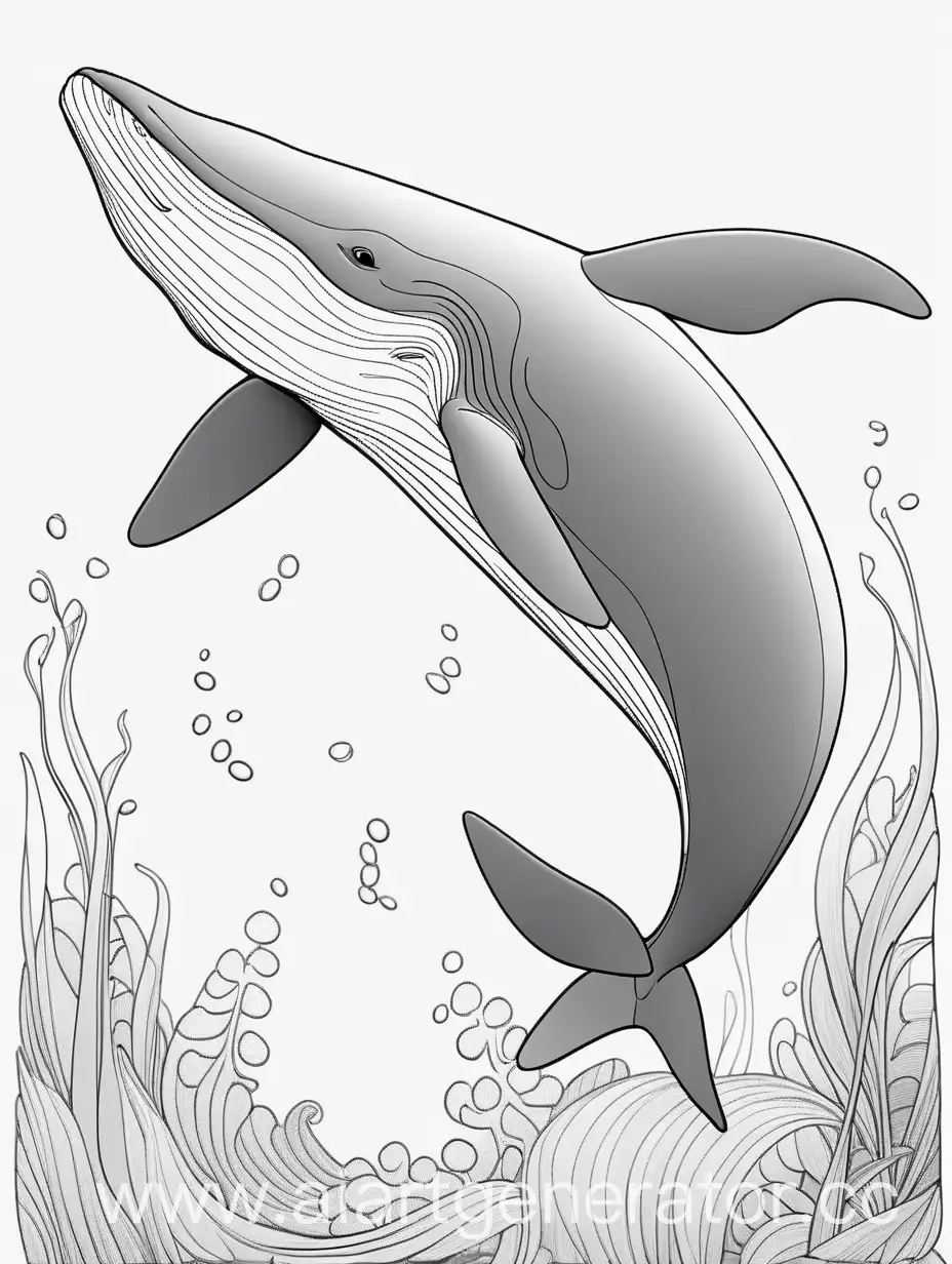 Children-Coloring-Blue-Whale-Black-and-White-Outline-Drawing-with-Minimal-Details