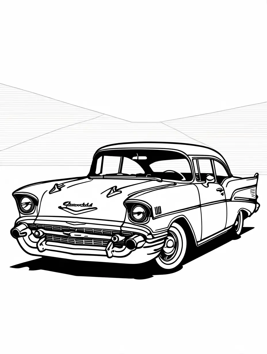 1957-Chevrolet-Bel-Air-Coloring-Page-with-Simplicity-and-Ample-White-Space