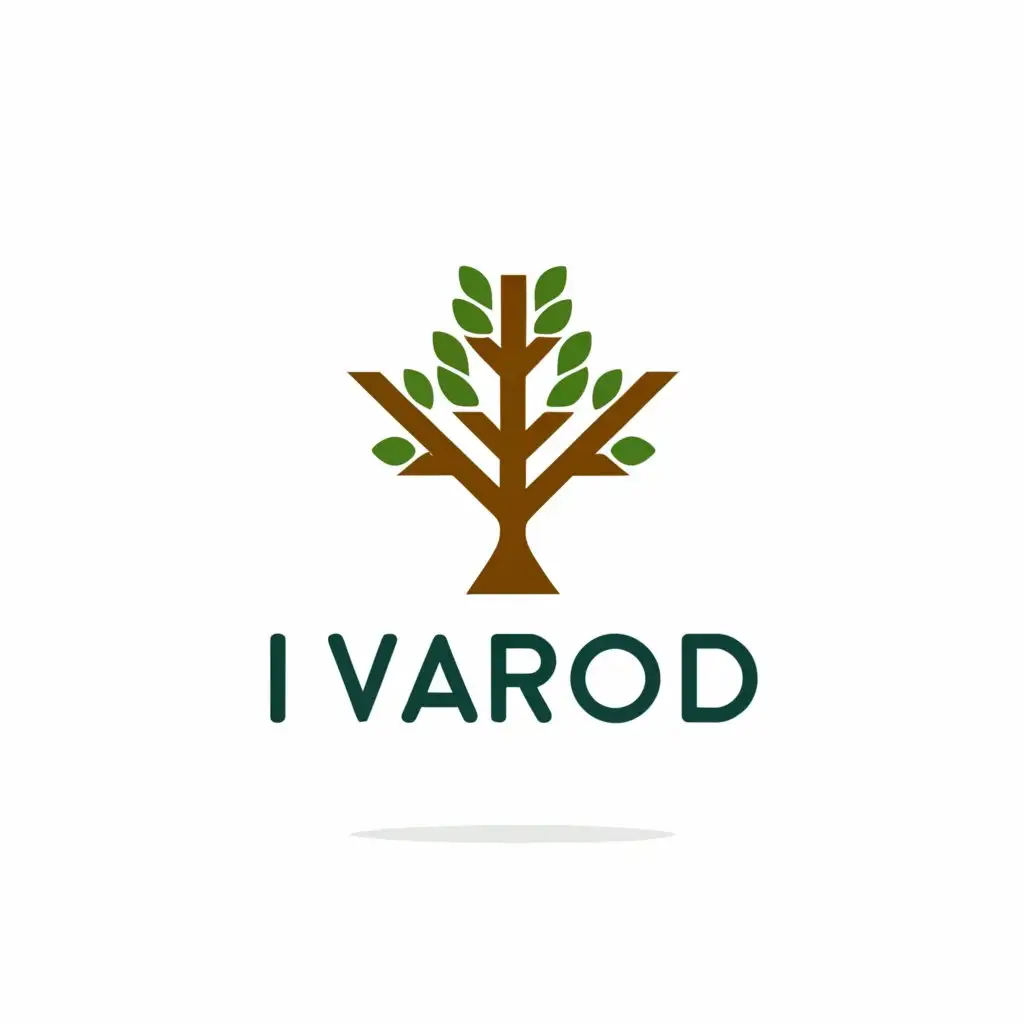a logo design,with the text "IvaROd", main symbol:Yew, a symbol of kin in Slavic mythology,complex,be used in Construction industry,clear background