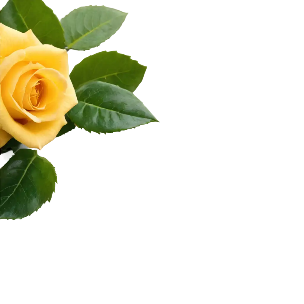 Vivid-CloseUp-PNG-Image-of-a-Stunning-Yellow-Rose