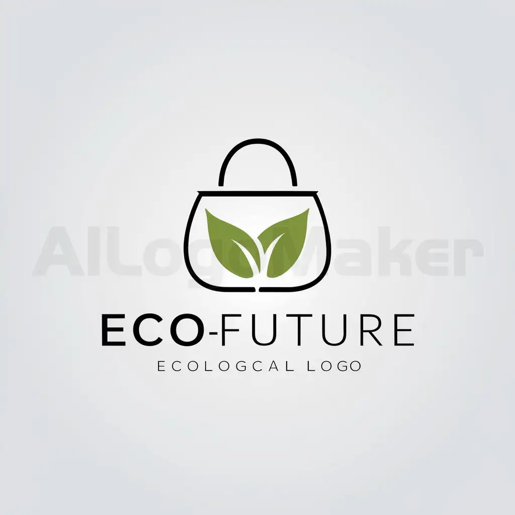 a logo design,with the text "ecofuture", main symbol:ecological handbag,Minimalistic,clear background