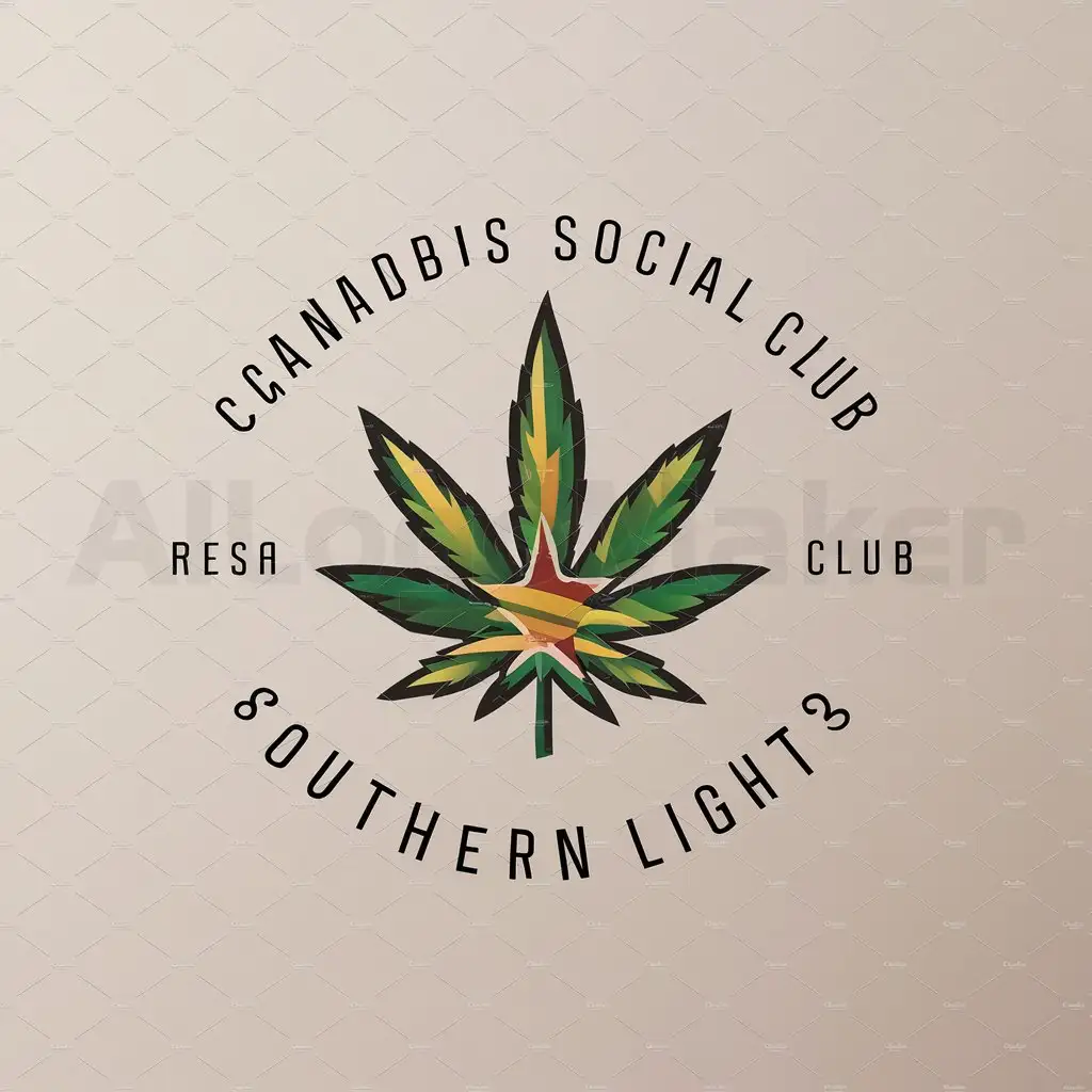 a logo design,with the text "Canabis Social Club  Southern Lights", main symbol:Cannabis raggae,Moderate,be used in Others industry,clear background