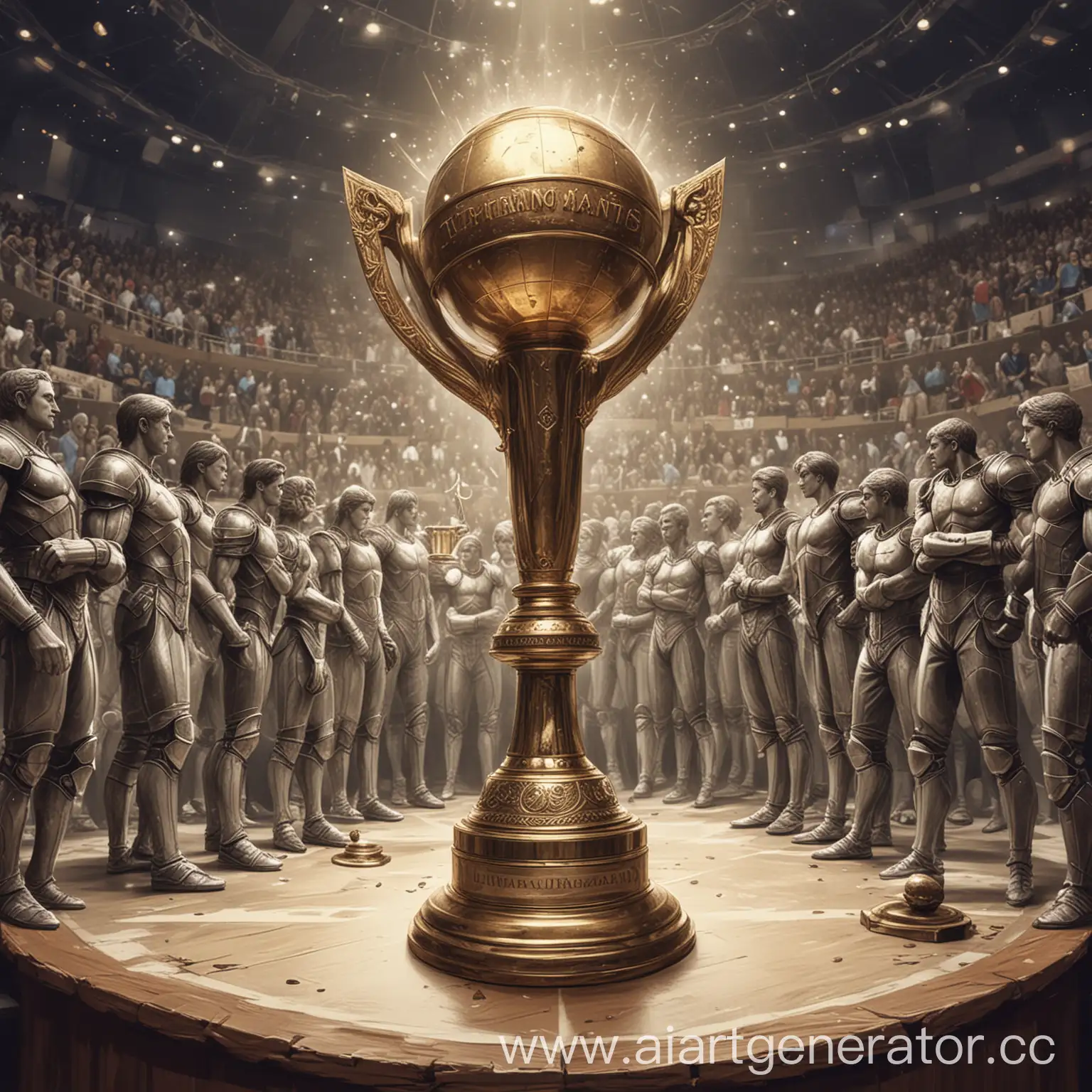 Debating-Championship-Cover-Art-Tournament-of-Champions-with-People-Cup-and-Muted-Tones
