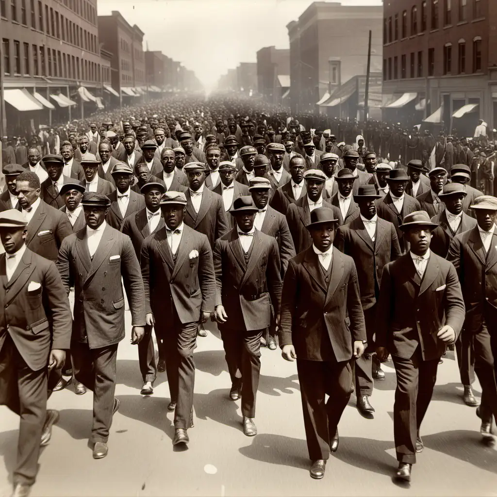 1000 African american men marching, 1918