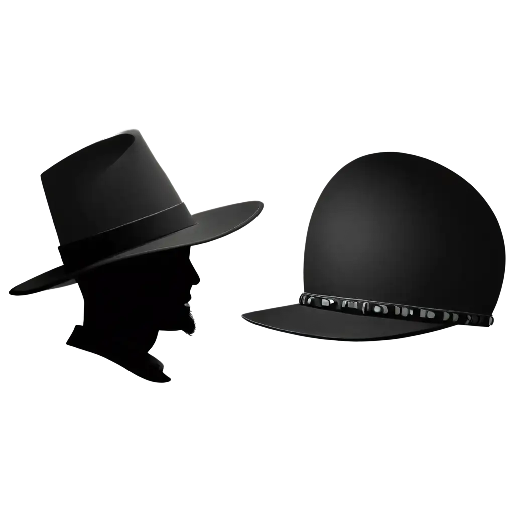 Please make a greyscale logo, for two dj. One wears a BLACK big hat, the other is bald.