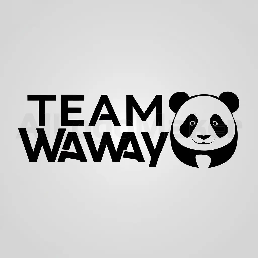 a logo design,with the text "Team Waway", main symbol:Panda,Moderate,be used in Construction industry,clear background