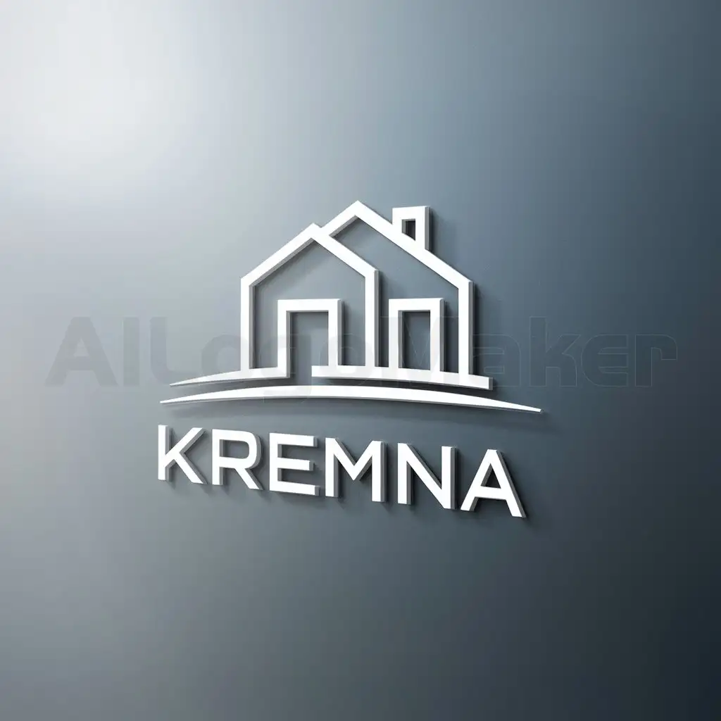 LOGO-Design-For-KREMNA-Modern-Digital-House-Emblem-on-Clear-Background