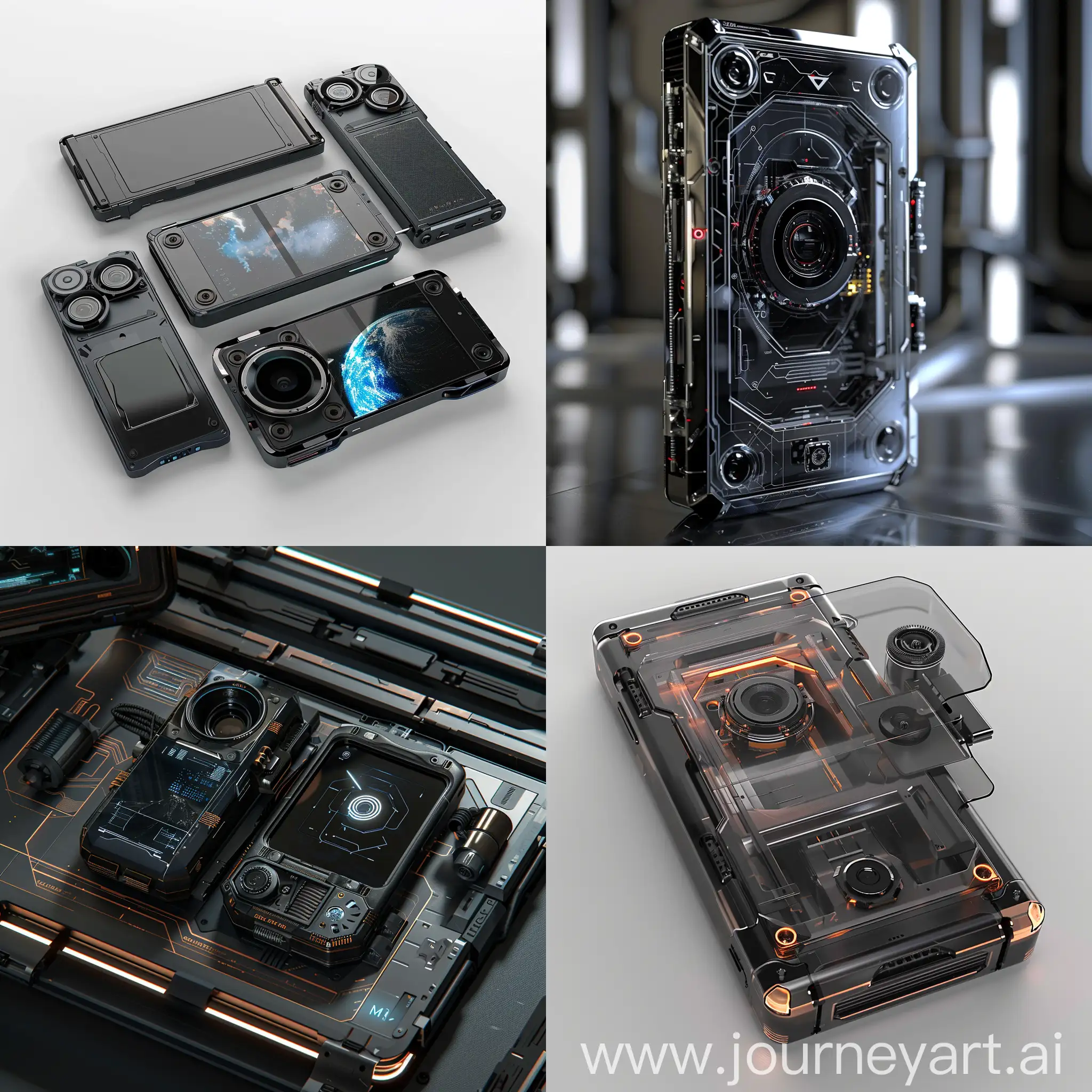 Futuristic-SciFi-Smartphone-with-Interchangeable-Lenses-and-Holographic-Displays