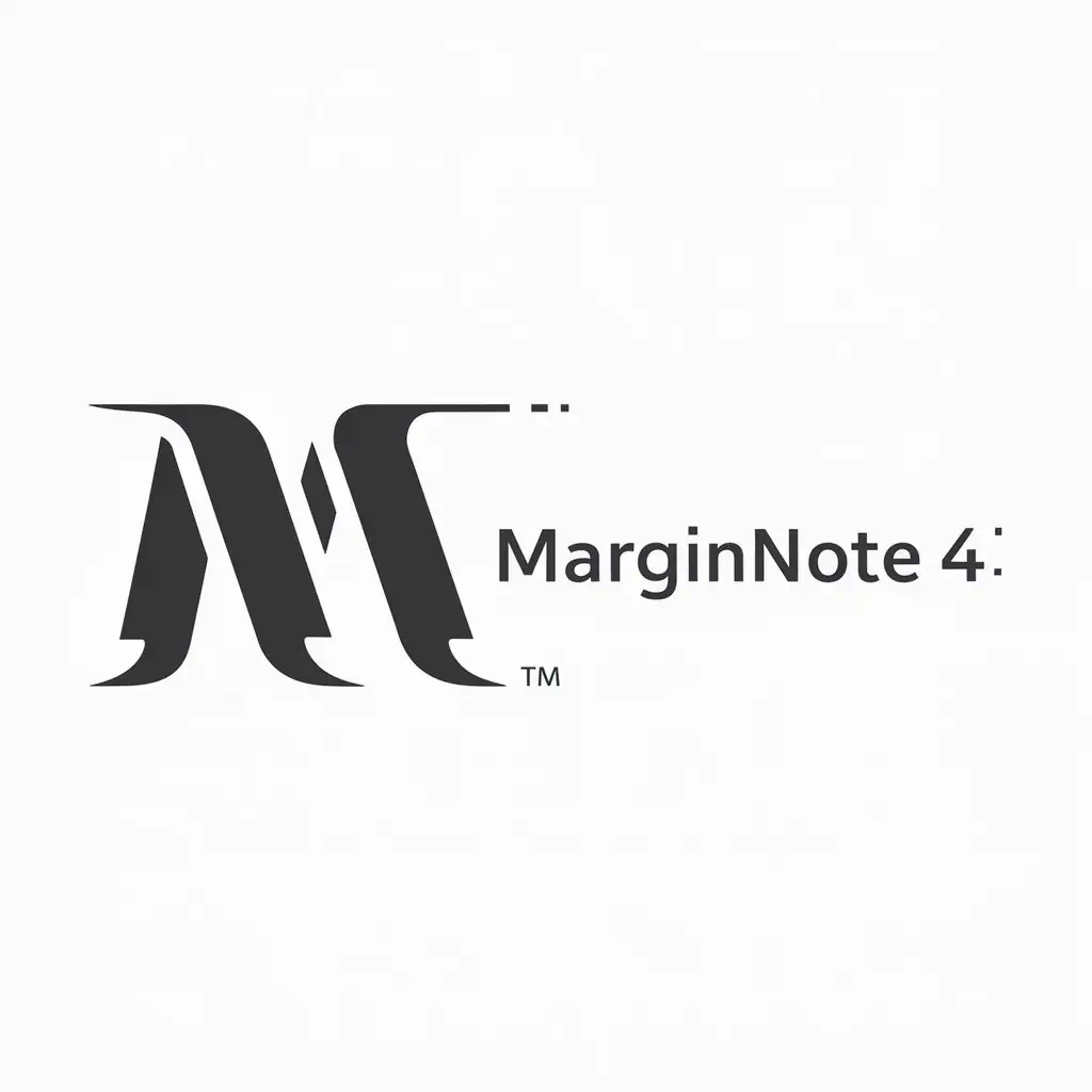 a logo design,with the text "MarginNote 4", main symbol:M,Moderate,be used in Technology industry,clear background