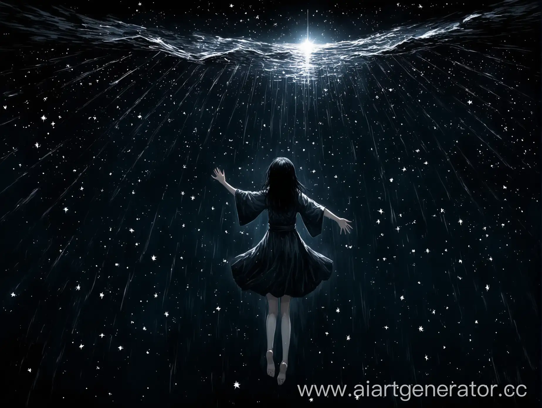 Japanese-Girl-Reaching-for-Stars-in-the-Darkness