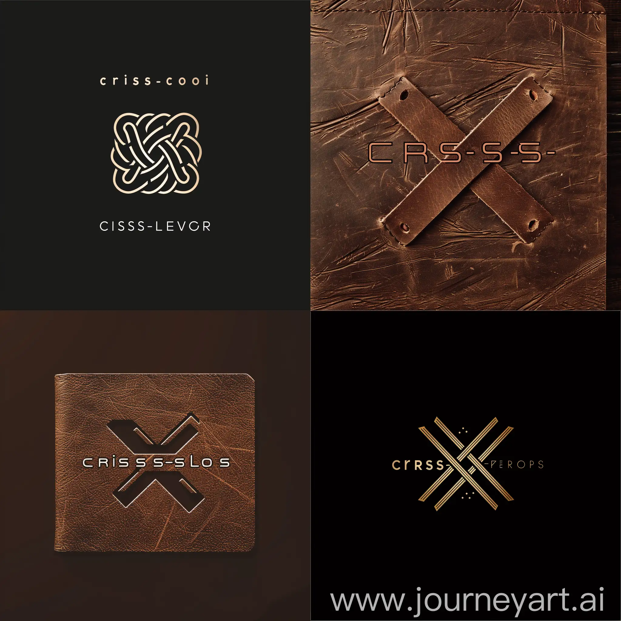 A logo for a company that produces unique handmade leather goods in street style, name is "criss-cross"
