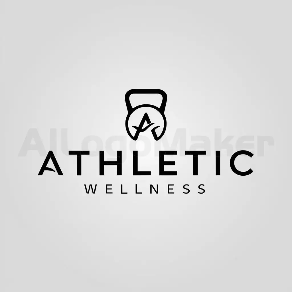 a logo design,with the text "Athletic Wellness", main symbol:Kettlebell,Minimalistic,be used in Sports Fitness industry,clear background