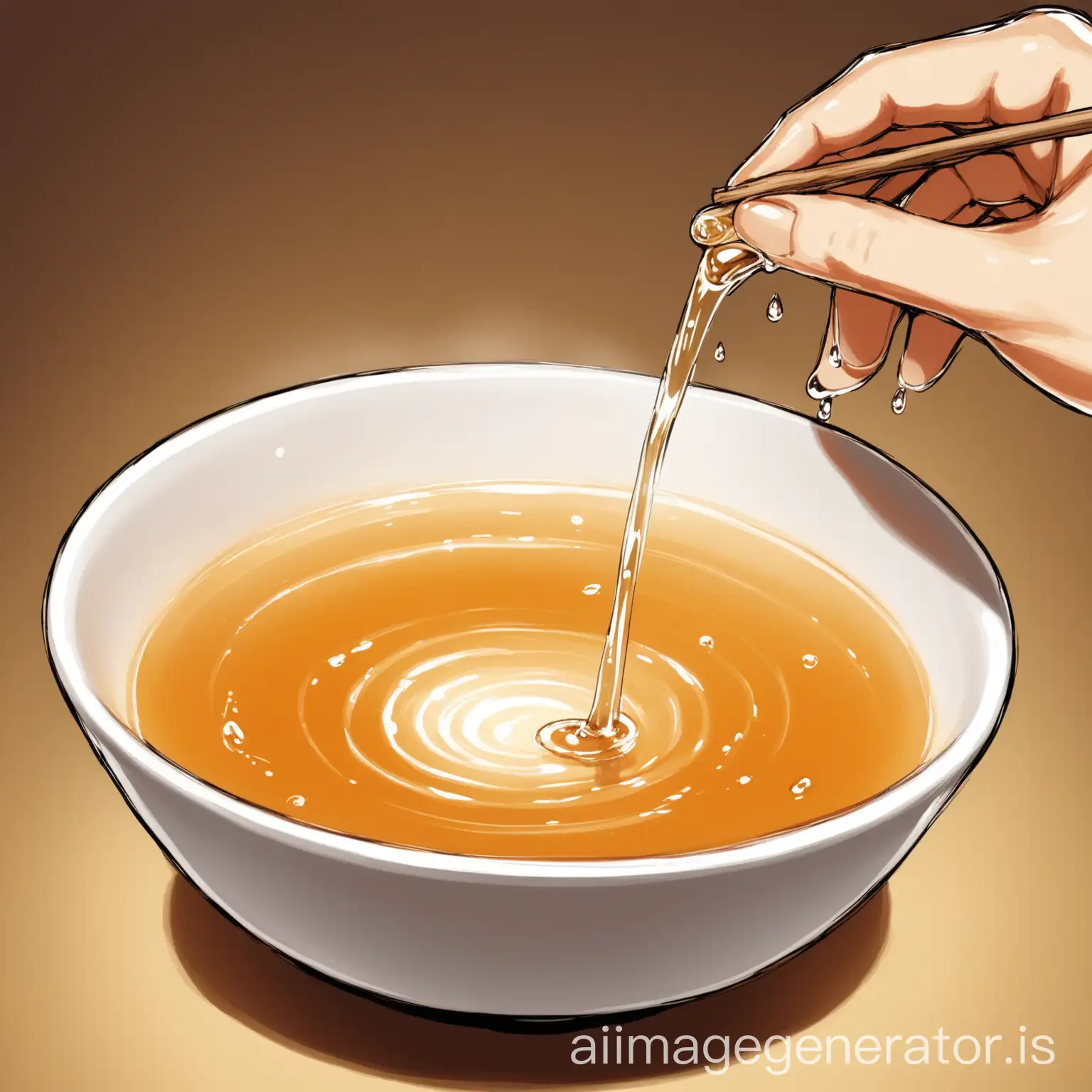 middle medicine person ginseng drips out a drop of water, falls into the soup