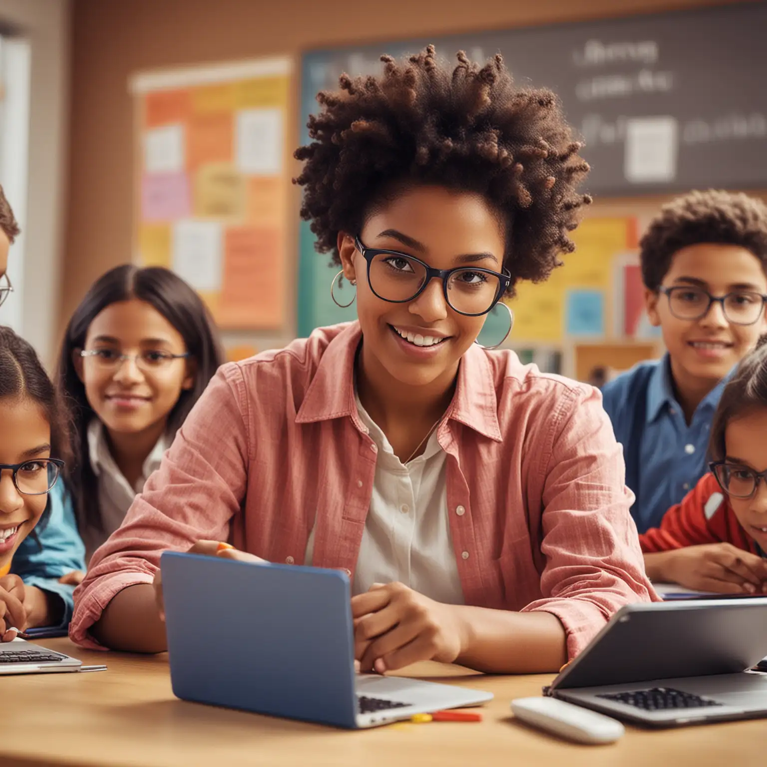 Dynamic Classroom Scene Engaging Teacher and Diverse Students with Educational Technology