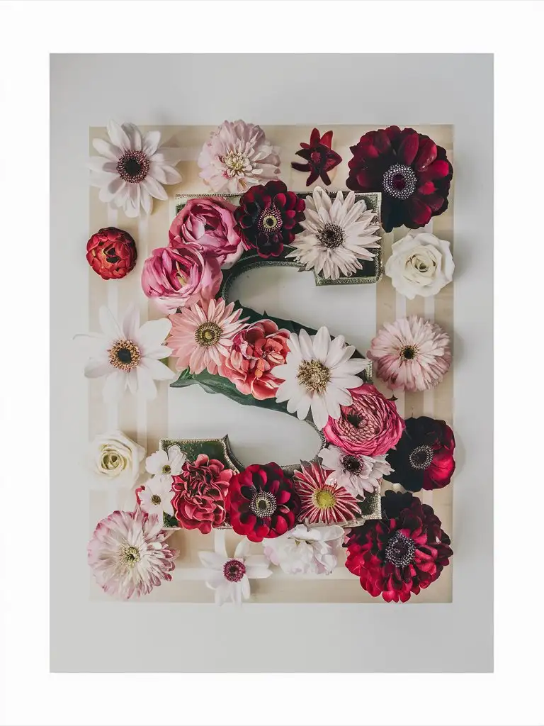 Floral-Letter-S-with-Blossoming-Flowers