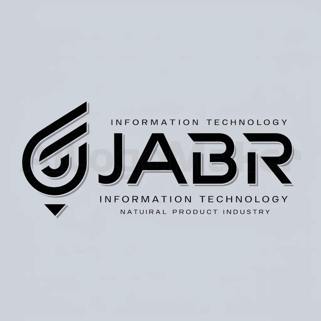 a logo design,with the text "jabr", main symbol:LOGO Design for information technology Modern Typography in Technology Industry: logo, technology, with the text 'Tinformation technology ', typography, be used in Technology industry,Moderate,be used in NATURAL PRODUCT industry,clear background