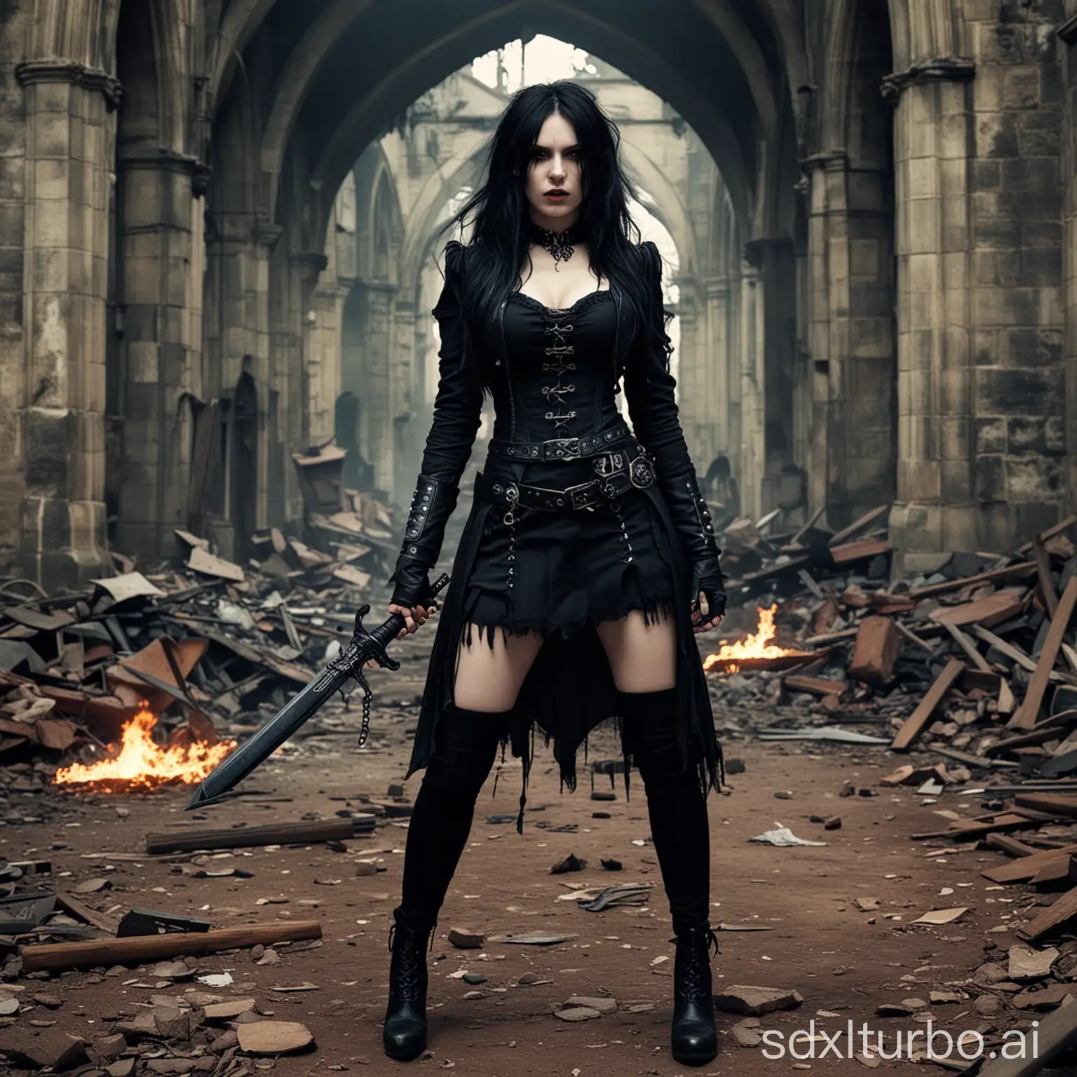 Gothic female destruction world downfall