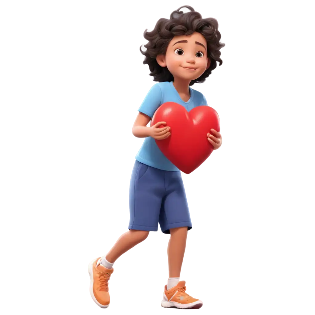 a child animation heart


