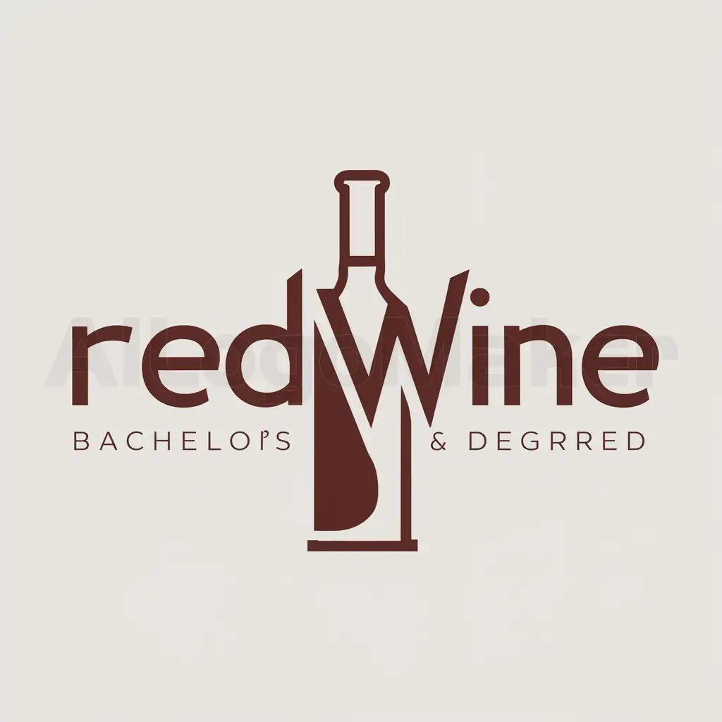 LOGO-Design-For-Redwine-Elegant-Bachelors-Degree-Bottle-in-Crimson