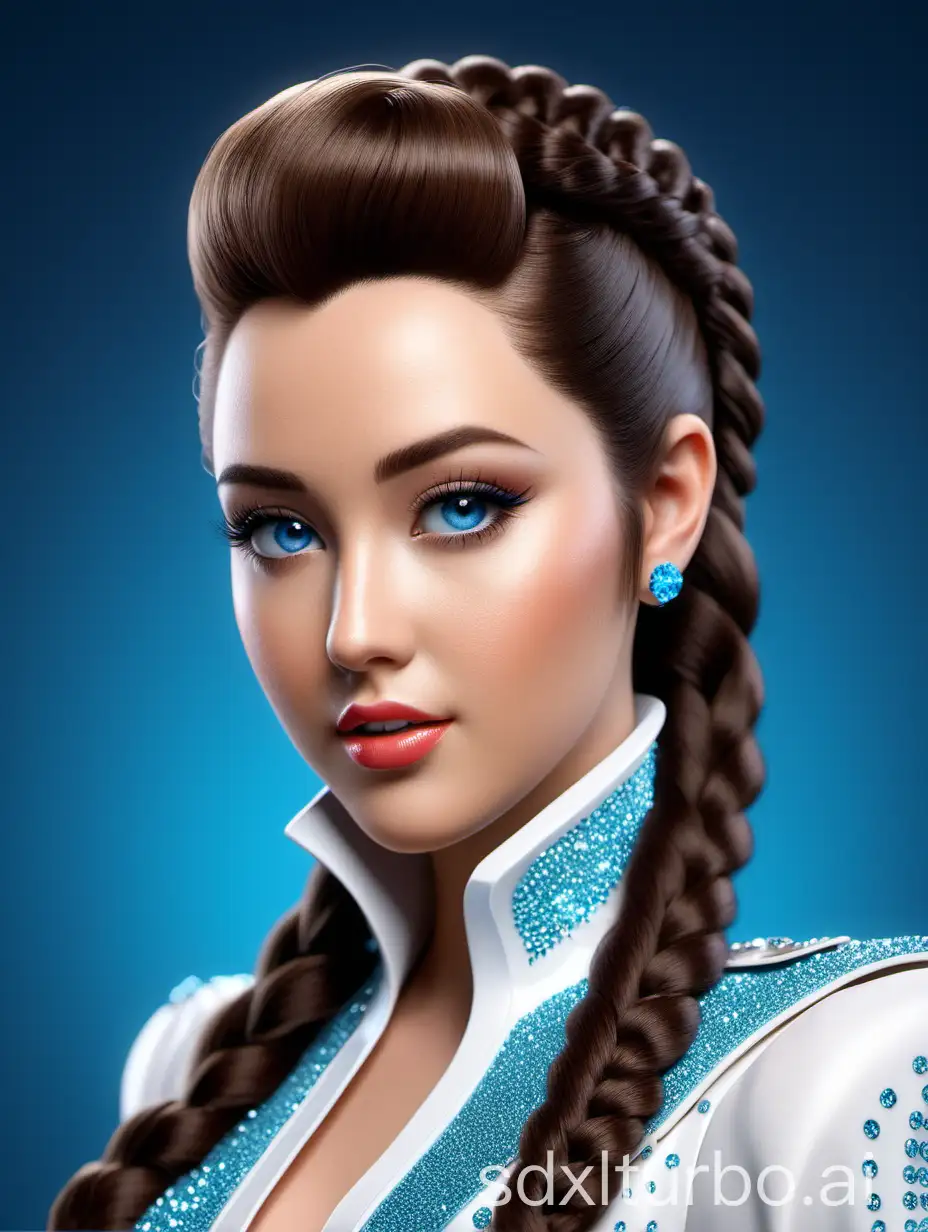 A 21-year-old Caucasian woman is dressed as Elvis Presley, she has a long chocolate walnut brown French braid in the color of hex code 37220A and blue eyes, Kazuo Umezu style, inspired by Atsushi Kaneko, using Cinema 4D, 999 Centillion resolution, gel lighting, visually rich, elegant, stunning, gorgeous, intricate details, highest detail, highest quality, smooth, epic, cinematic, perfect, Comfy UI, Behance winner, octane 5 render, masterpiece, Inferno, Glass and Steel, supersampling, CGI Noir, Glowwave, high-quality caustics, accurate color grading, ray-marched volumetrics, multi-pass rendering, ARRI ALEXA Mini LF, ARRI Signature Prime 9999999999999999999999999999999999999999999999999999999999999999999999999999999999999999999999999999999999999999999999999999999999999999999999999999999999999999999999999999999999999999999999999999999999999999999999999999999999999999999999mm f/1.8-2L, 3D render, ar 3:4