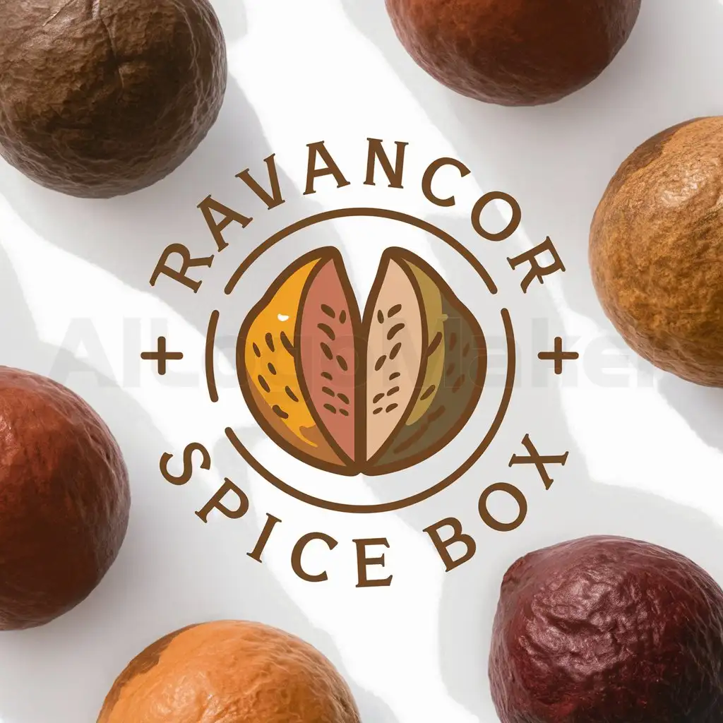 LOGO-Design-For-Travancore-Spice-Box-Aromatic-Nutmeg-Emblem-for-Culinary-Delights