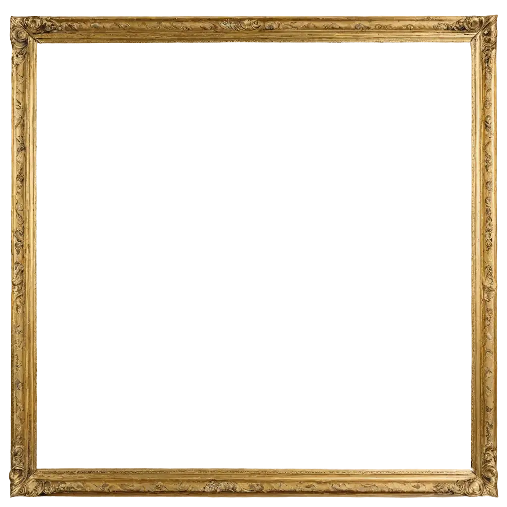 old golden painting frame empty