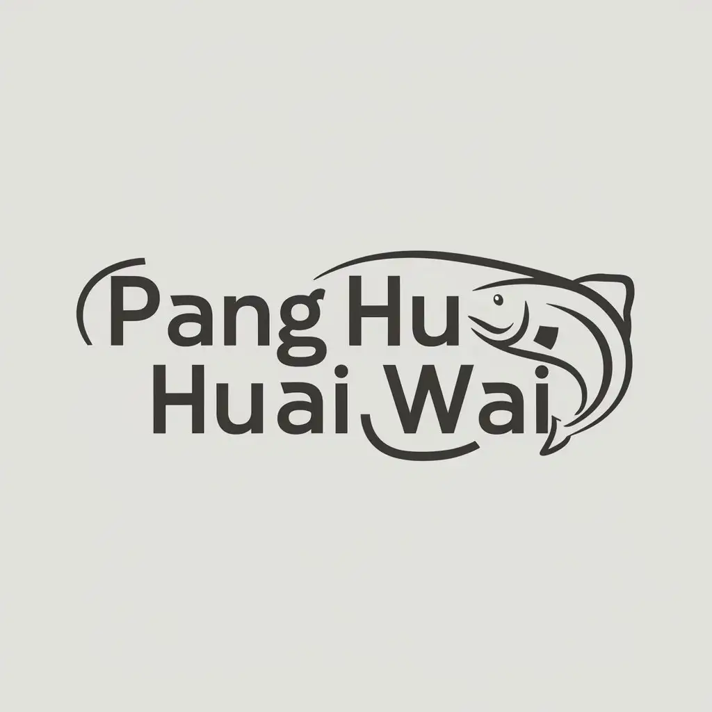 a logo design,with the text "Pang Hu Huai Wai", main symbol:fishing,Moderate,clear background