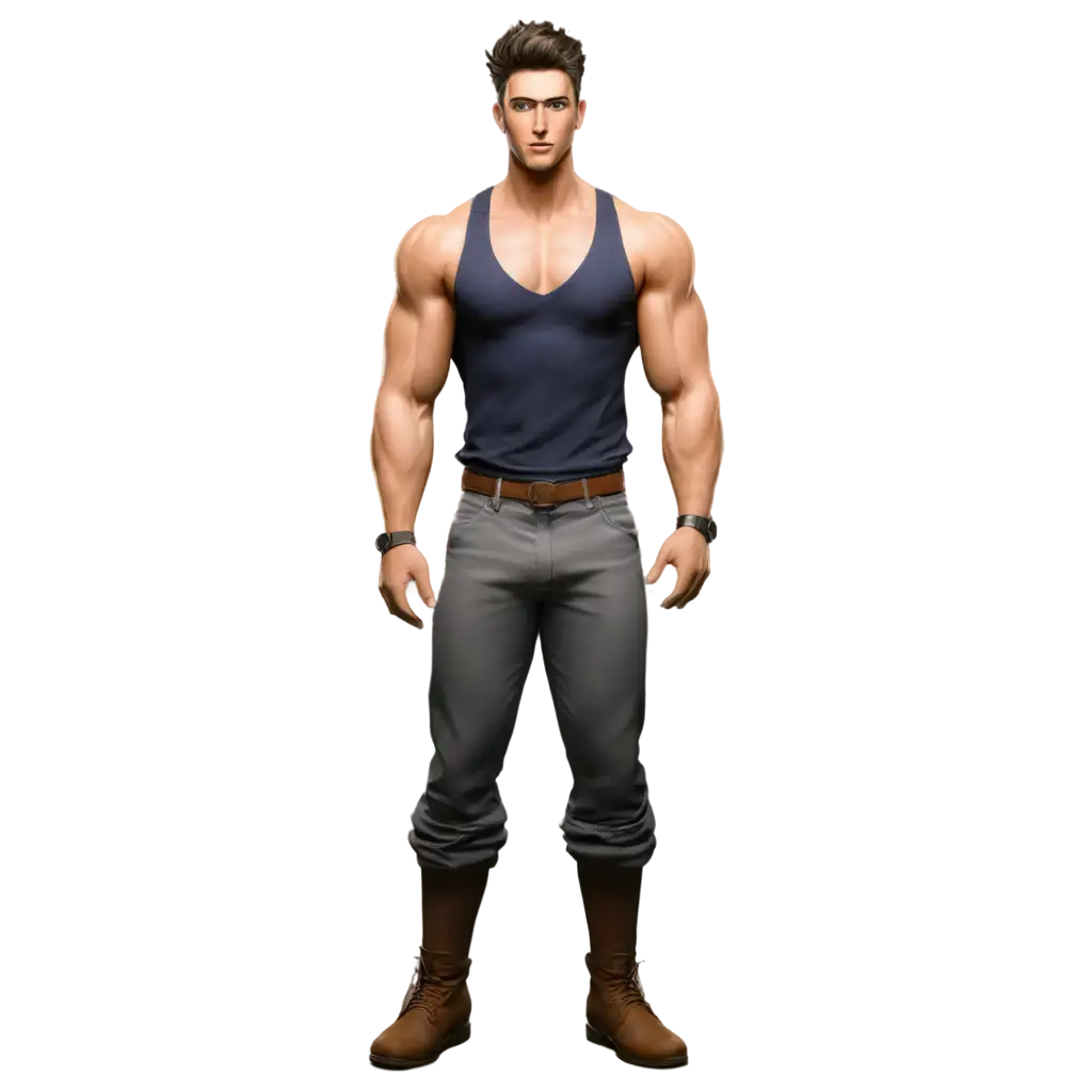 Handsome-Muscular-Man-in-Anime-Style-PNG-Ideal-Character-Design-for-Digital-Art-and-Graphic-Projects