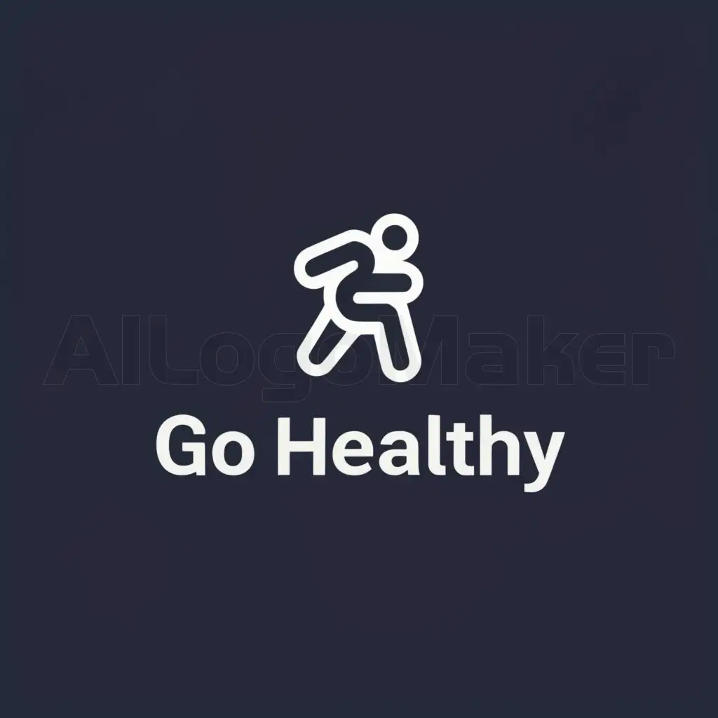 a logo design,with the text "GO Healthy", main symbol:walking figure,Minimalistic,be used in Entertainment industry,clear background