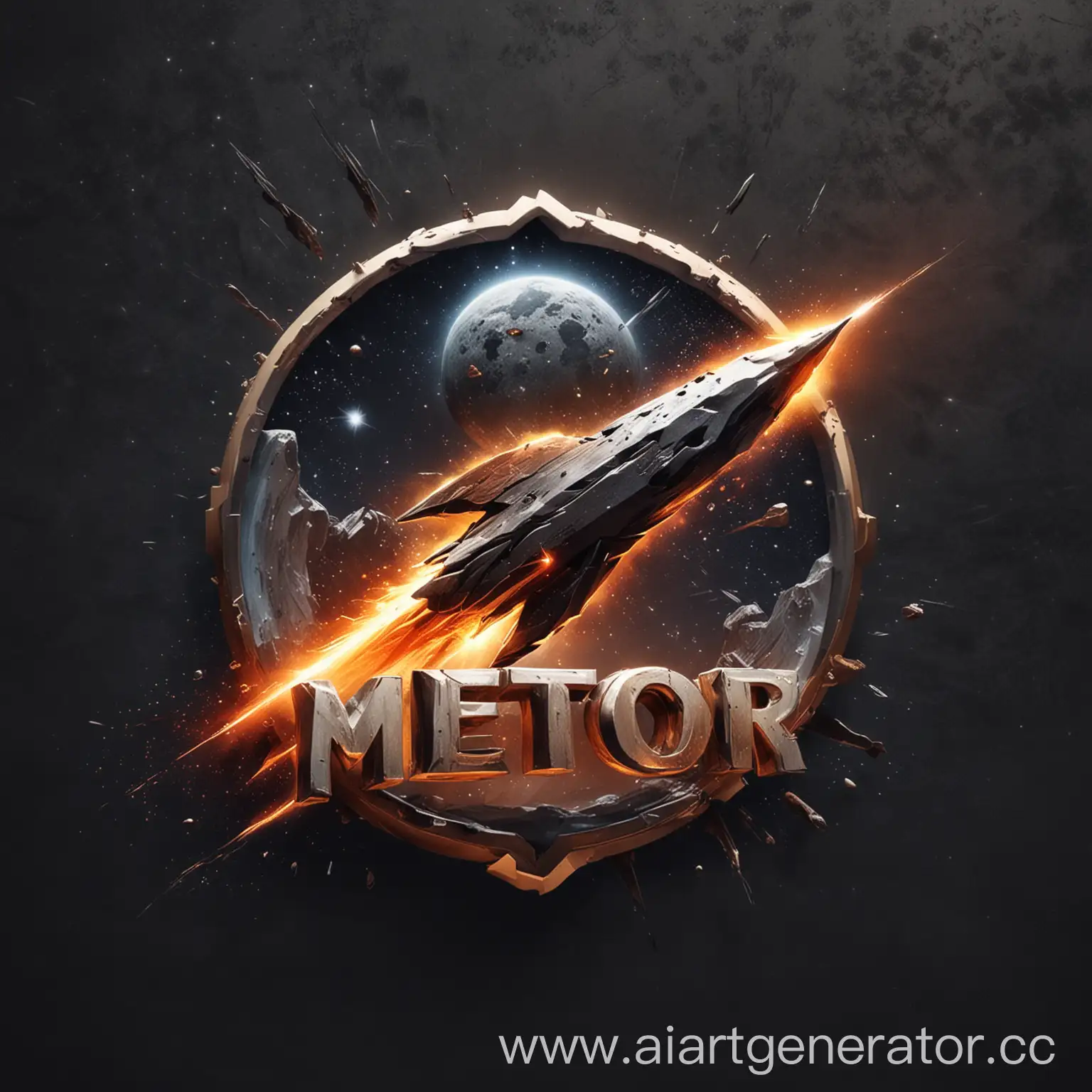 Meteor-Illuminating-Logo-on-Dark-Background