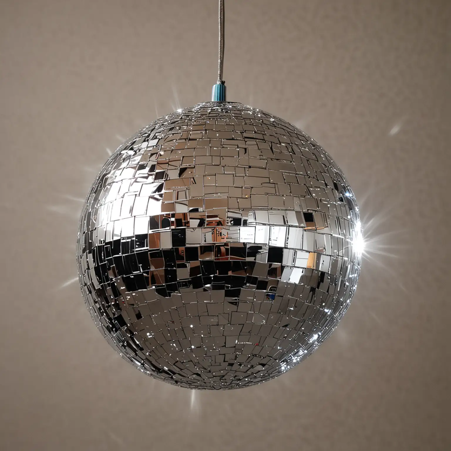 Gleaming-Mirror-Ball-Reflecting-Light-in-Dark-Room