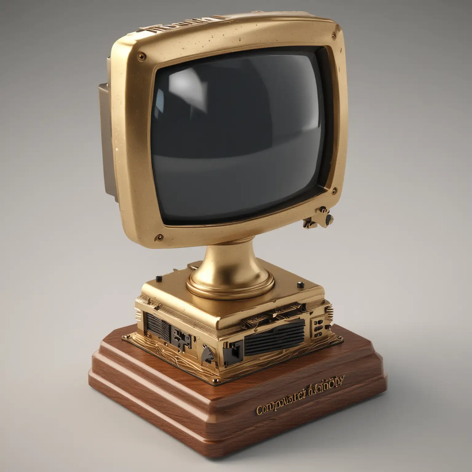 Modern Computer Trophy with Futuristic Design