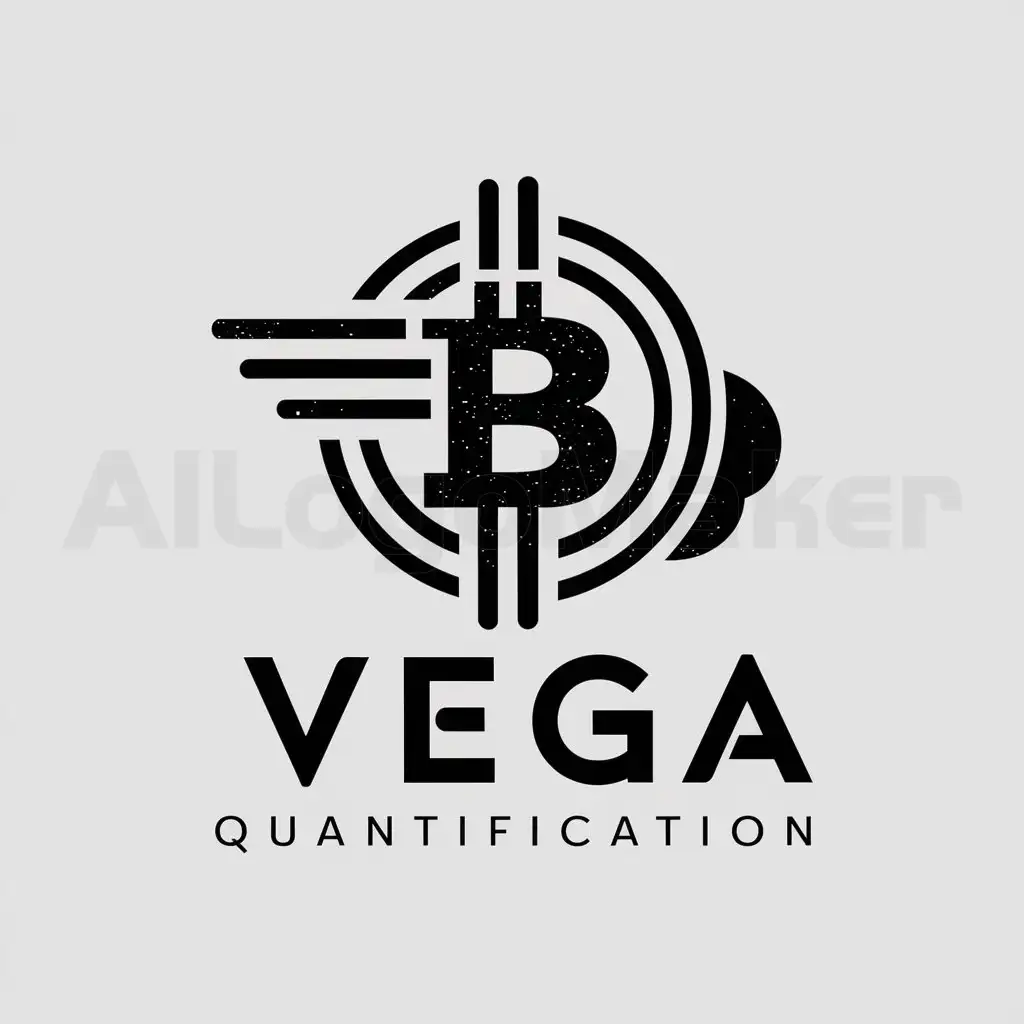 a logo design,with the text "Vega Quantification", main symbol:Milky Way, Bitcoin,complex,be used in Finance industry,clear background