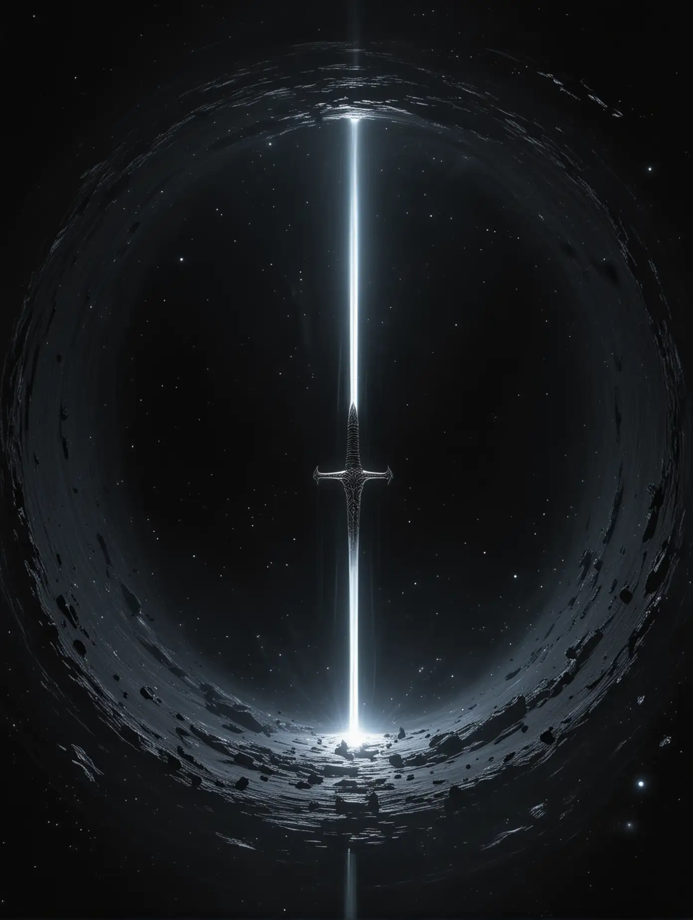 Silver-Sword-Piercing-the-Abyss-Cosmic-Journey-through-Event-Horizon