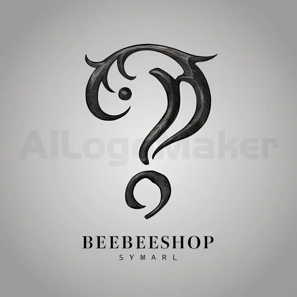 LOGO-Design-For-BeeBeeshop-Gothic-Style-Text-with-Question-Mark-Symbol-on-Clear-Background
