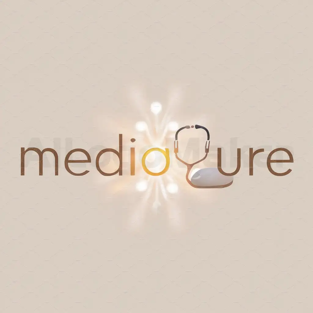 a logo design,with the text "MediaCure", main symbol:medical, web media, human connections, soft, bright,Minimalistic,be used in medical care industry,clear background