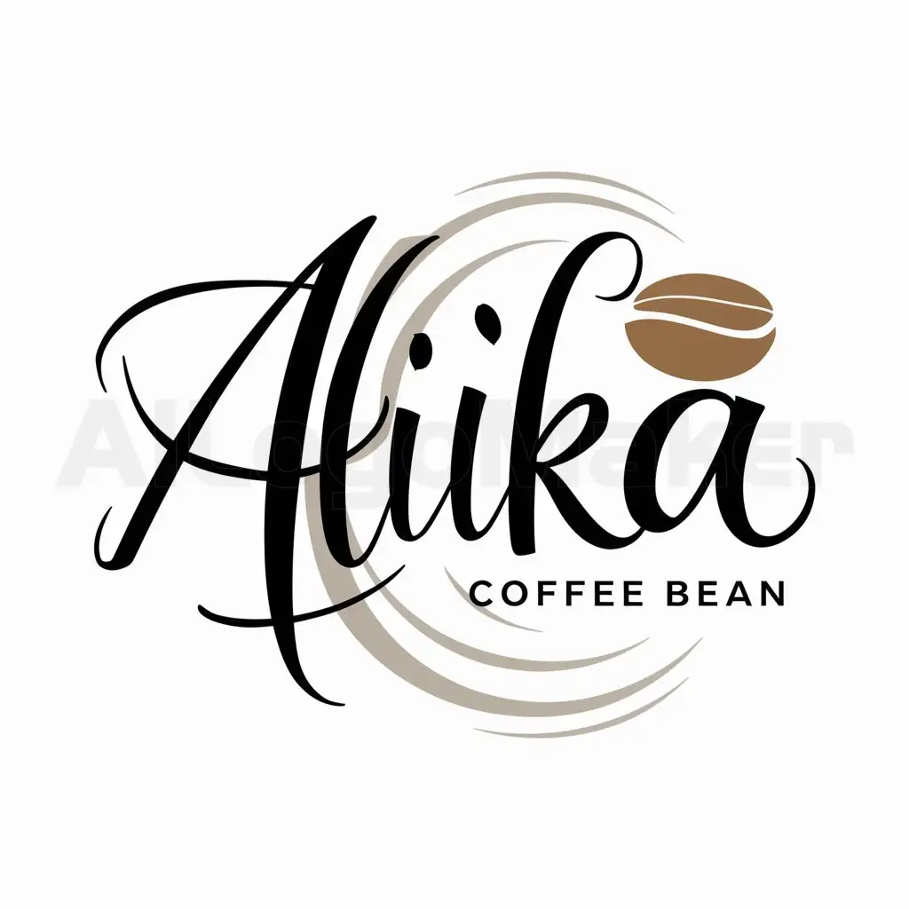 LOGO-Design-for-Alika-Coffee-Bean-Rich-Brown-Text-with-Coffee-Bean-Emblem-on-Clear-Background