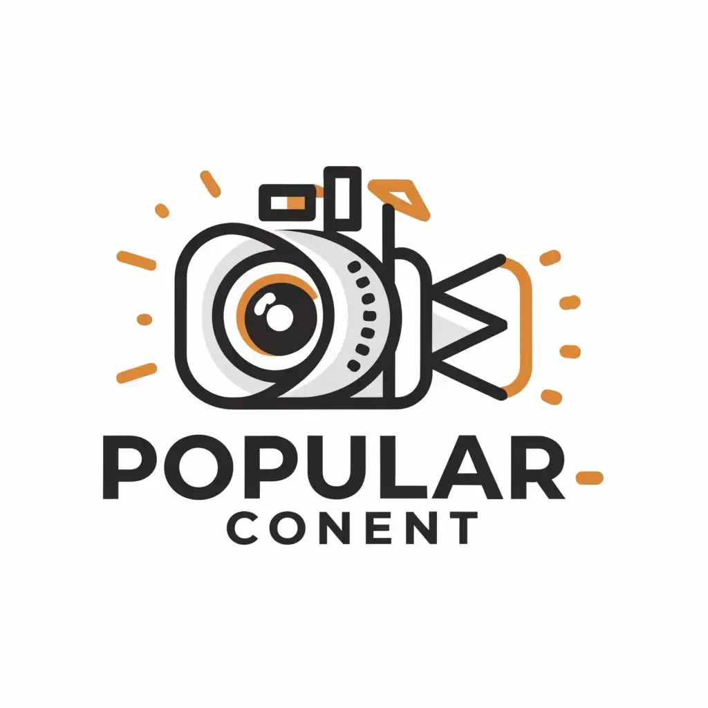 a logo design,with the text "Popular_Content", main symbol:Video camera, camera,Moderate,be used in Entertainment industry,clear background