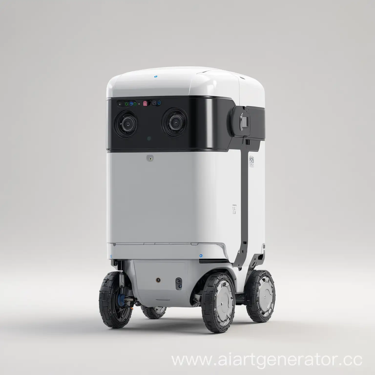 Compact-Square-Food-Delivery-Robot-on-White-Background