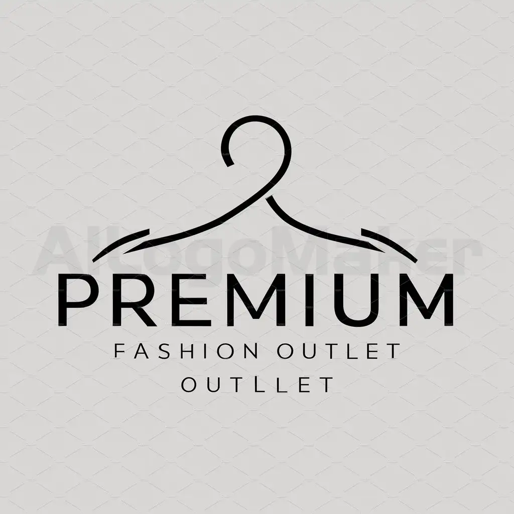 LOGO-Design-for-Premium-Fashion-Outlet-Chic-Clothes-Hanger-on-Clear-Background
