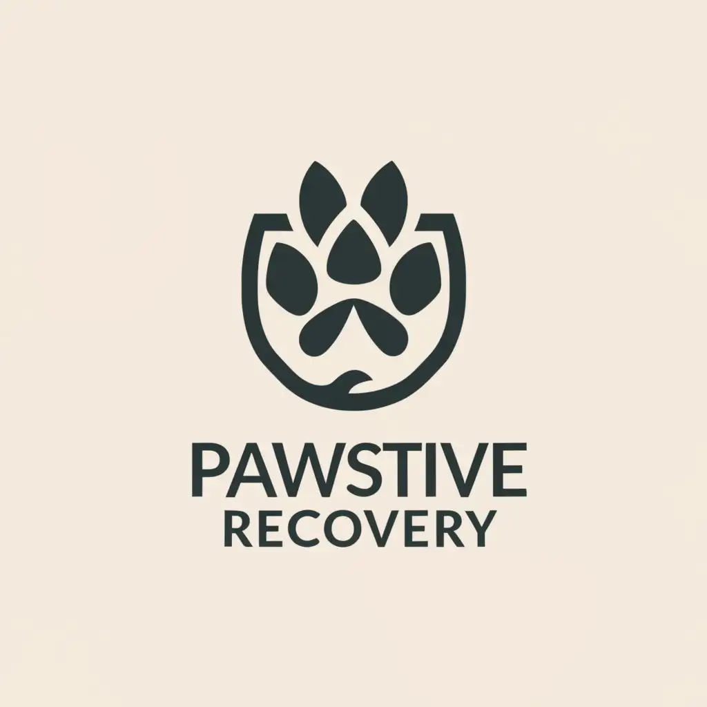 a logo design,with the text "Pawsitive Recovery", main symbol:cats,Minimalistic,be used in Nonprofit industry,clear background
